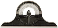 Starrett - 12 to 24 Inch Long Blade, Reversible Combination Square Protractor Head - Black Smooth, Chrome on Turret Coated, Cast Iron - USA Tool & Supply