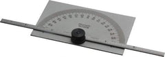 Starrett - 0 to 6 Inch Rule Measurement Range, 0 to 180° Angle Measurement Range, Rectangle Head Protractor and Depth Gage - Accurate up to 5 Min, 1° Angle Graduation, 1/64 Inch Rule Graduation - USA Tool & Supply