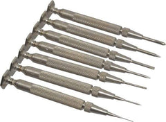 Starrett - 7 Piece Phillips & Slotted Screwdriver Set - Round Shank, Blade Sizes: Length 5/8, Bit Sizes: Philips #0 - USA Tool & Supply