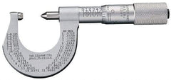 Starrett - 1 to 2" Range, Mechanical Screw Thread Micrometer - Plain Thimble, 0.001" Graduation, 0.004mm Accuracy - USA Tool & Supply