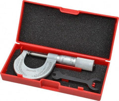 Starrett - 0 to 1" Range, Mechanical Screw Thread Micrometer - Plain Thimble, 0.001" Graduation, 0.004mm Accuracy - USA Tool & Supply