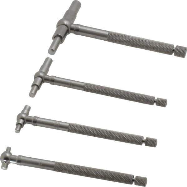Starrett - 4 Piece, 5/16 to 2-1/8 Inch, Telescoping Gage Set - 2-3/8 Inch Long Handles, Includes Case - USA Tool & Supply