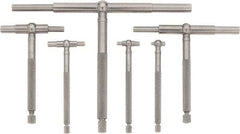 Starrett - 6 Piece, 5/16 to 6 Inch, Polished Steel Finish, Telescoping Gage Set - 2-3/8 and 3-1/4 Inch Long Handles, Includes Case - USA Tool & Supply