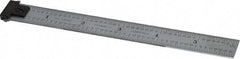 Starrett - 6" Long, 1/64, 1/32, 1/16, 1/8" Graduation, Rigid Spring Steel Rule - 4R Graduation Style, 3/4" Wide, Silver, Satin Chrome Finish - USA Tool & Supply