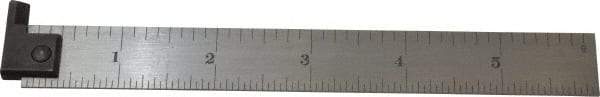 Starrett - 6" Long, 1/64, 1/32, 1/16, 1/8" Graduation, Rigid Spring Steel Rule - 4R Graduation Style, 3/4" Wide, Silver - USA Tool & Supply