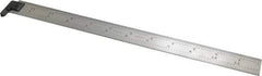 Starrett - 12" Long, 1/64, 1/32, 1/16, 1/8" Graduation, Rigid Spring Steel Rule - 4R Graduation Style, 1" Wide, Silver - USA Tool & Supply