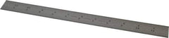 Starrett - 12" Long, 1/50, 1/10" Graduation, Rigid Spring Steel Rule - 6R Graduation Style, 1" Wide, Silver, Satin Chrome Finish - USA Tool & Supply