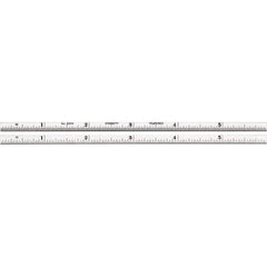 Starrett - 6" Long, 1/64, 1/32" Graduation, Rigid Spring Steel Rule - USA Tool & Supply