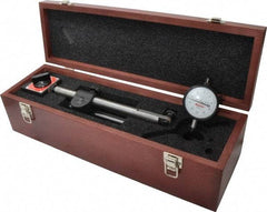 Starrett - 0.01mm Graduation, 0-25-0 Dial Reading, Dial Indicator & Base Kit - 3-1/2" Base Length x 3" Base Width x 3" Base Height x 5" Base Diam, 2-1/4" Dial Diam - USA Tool & Supply