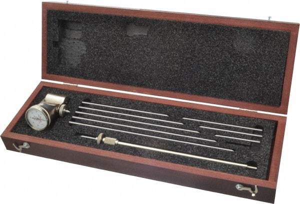 Starrett - 12 Piece, 2-3/8" to 18" Measuring Range, Crankshaft Distortion Dial Gage Kit - 0.001" Dial Graduation - USA Tool & Supply