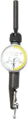 Starrett - 3 Piece, 0" to 0.03" Measuring Range, 15/16" Dial Diam, 0-15-0 Dial Reading, White & Yellow Dial Test Indicator Kit - 5/32" Contact Point Length, 3mm Ball Diam, 0.0005" Dial Graduation - USA Tool & Supply