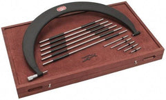 Starrett - 5 Anvil, Mechanical, 18 to 24 Inch Range, Interchangeable Anvil Micrometer - Friction Thimble, 0.0003 Inch Accuracy, 0.001 Inch Graduation - USA Tool & Supply