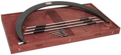 Starrett - 2 Anvil, Mechanical, 36 to 42 Inch Range, Interchangeable Anvil Micrometer - Friction Thimble, 0.001 Inch Graduation - USA Tool & Supply