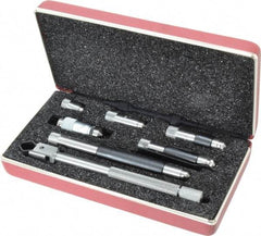 Starrett - 1-1/2 to 8 Inch Range, Satin Chrome Coated, Mechanical Inside Tubular Micrometer - 0.001 Inch Graduation, 0.0001 Inch Accuracy - USA Tool & Supply