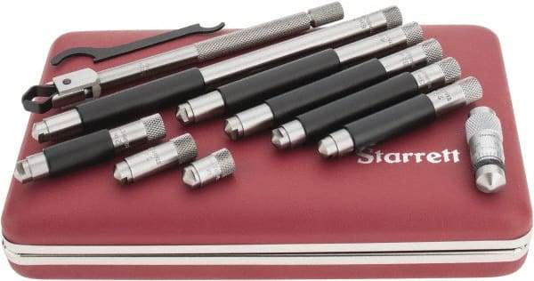 Starrett - 1-1/2 to 12 Inch Range, Satin Chrome Coated, Mechanical Inside Tubular Micrometer - 0.001 Inch Graduation, 0.0001 Inch Accuracy - USA Tool & Supply