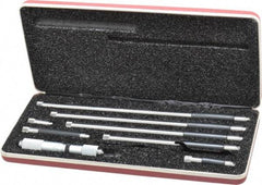 Starrett - 4 to 24 Inch Range, Satin Chrome Coated, Mechanical Inside Tubular Micrometer - 0.001 Inch Graduation, 0.0001 Inch Accuracy - USA Tool & Supply