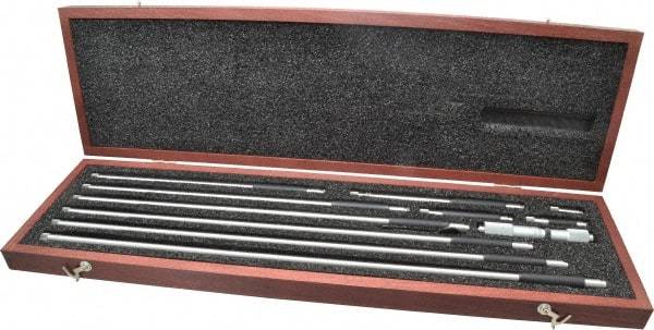 Starrett - 4 to 40 Inch Range, Satin Chrome Coated, Mechanical Inside Tubular Micrometer - 0.001 Inch Graduation, 0.0001 Inch Accuracy - USA Tool & Supply