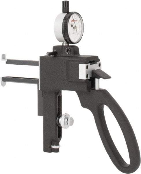 Starrett - 3/8 to 6 Inch Measurement Steel, Dial Indicator Groove Gage - 0.0005 Inch Graduation - USA Tool & Supply