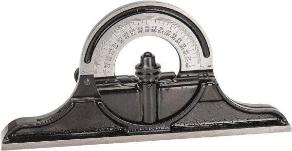 Starrett - 12 to 24 Inch Long Blade, Reversible Combination Square Protractor Head - Black Smooth Finish, Cast Iron - USA Tool & Supply
