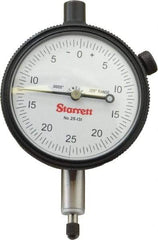 Starrett - 1/8" Range, 0-25-0 Dial Reading, 0.0005" Graduation Dial Drop Indicator - 2-1/4" Dial, 0.05" Range per Revolution, Revolution Counter - USA Tool & Supply