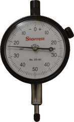 Starrett - 1/4" Range, 0-50-0 Dial Reading, 0.001" Graduation Dial Drop Indicator - 2-1/4" Dial, 0.1" Range per Revolution, Revolution Counter - USA Tool & Supply