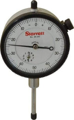 Starrett - 1" Range, 0-50-0 Dial Reading, 0.001" Graduation Dial Drop Indicator - 2-1/4" Dial, 0.1" Range per Revolution, Revolution Counter - USA Tool & Supply
