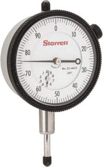 Starrett - 1/2" Range, 0-100 Dial Reading, 0.001" Graduation Dial Drop Indicator - 2-1/4" Dial, 0.1" Range per Revolution, Revolution Counter - USA Tool & Supply