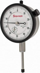 Starrett - 1" Range, 0-100 Dial Reading, 0.001" Graduation Dial Drop Indicator - 2-1/4" Dial, 0.1" Range per Revolution, Revolution Counter - USA Tool & Supply
