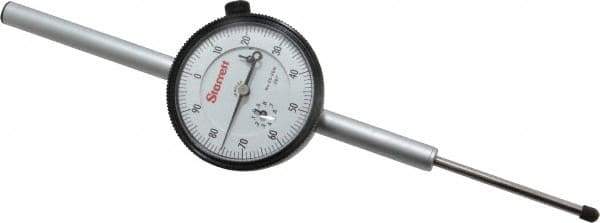 Starrett - 2" Range, 0-100 Dial Reading, 0.001" Graduation Dial Drop Indicator - 2-1/4" Dial, 0.1" Range per Revolution, Revolution Counter - USA Tool & Supply