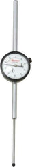 Starrett - 3" Range, 0-100 Dial Reading, 0.001" Graduation Dial Drop Indicator - 2-1/4" Dial, 0.1" Range per Revolution, Revolution Counter - USA Tool & Supply