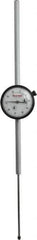 Starrett - 4" Range, 0-100 Dial Reading, 0.001" Graduation Dial Drop Indicator - 2-1/4" Dial, 0.1" Range per Revolution, Revolution Counter - USA Tool & Supply