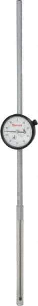 Starrett - 5" Range, 0-100 Dial Reading, 0.001" Graduation Dial Drop Indicator - 2-1/4" Dial, 0.1" Range per Revolution, Revolution Counter - USA Tool & Supply