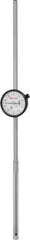 Starrett - 5" Range, 0-100 Dial Reading, 0.001" Graduation Dial Drop Indicator - 2-1/4" Dial, 0.1" Range per Revolution, Revolution Counter - USA Tool & Supply