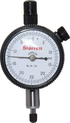 Starrett - 1/8" Range, 0-25-0 Dial Reading, 0.0005" Graduation Dial Drop Indicator - 1-11/16" Dial, 0.05" Range per Revolution, Revolution Counter - USA Tool & Supply