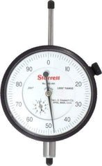 Starrett - 1" Range, 0-100 Dial Reading, 0.001" Graduation Dial Drop Indicator - 2-3/4" Dial, 0.1" Range per Revolution, Revolution Counter - USA Tool & Supply