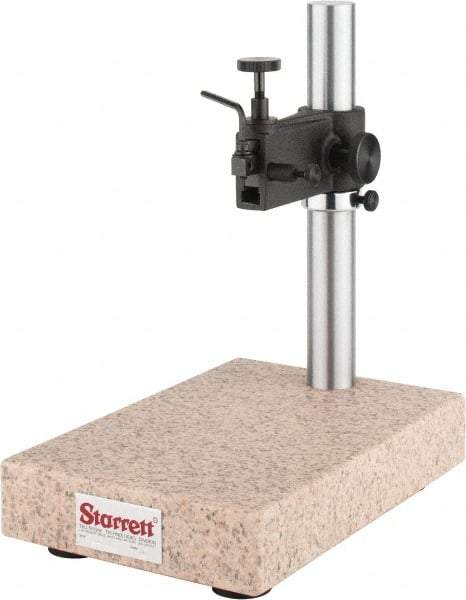 Starrett - Granite (Base), Rectangular Base, Comparator Gage Stand - 14" High, 12" Base Length x 8" Base Width x 2" Base Height, Includes Holder - USA Tool & Supply