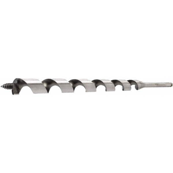 Lenox - 1-1/2", 1/2" Diam Hex Shank, 18" Overall Length with 12" Twist, Ship Auger Bit - USA Tool & Supply