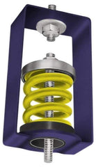 Mason Ind. - 380 to 510 Lb Capacity, 0.75 to 1" Deflection, HSA, Vibration Control Hanger - 2-3/4" Long x 3-3/4" Wide x 5-3/4" High x 2-3/4" Deep, 5/8" Max Rod Diam, 4" Lower Rod Penetration, Red - USA Tool & Supply