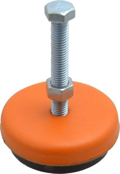 Mason Ind. - 1/2-13 Bolt Thread, 3-1/2" Wide x 1-1/8" High Standard Deflection Stud Mount Leveling Pad & Mount - 500 Max Lb Capacity, 3-1/2" Base Diam - USA Tool & Supply