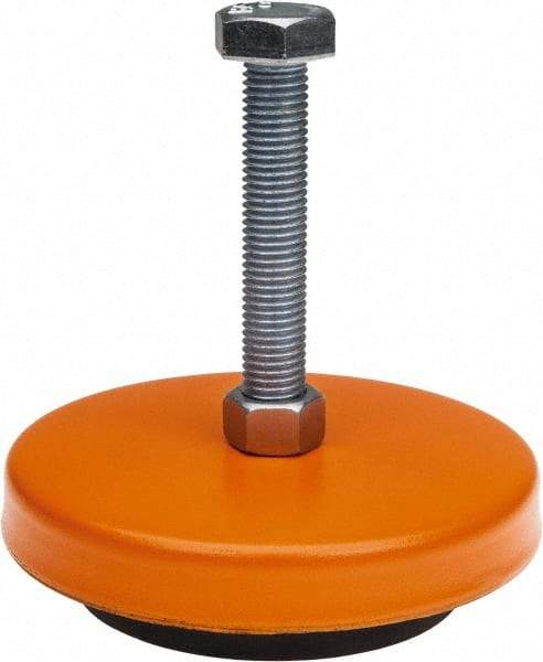 Mason Ind. - 3/4-10 Bolt Thread, 6-1/4" Wide x 1-3/4" High Standard Deflection Stud Mount Leveling Pad & Mount - 4,000 Max Lb Capacity, 6-1/4" Base Diam - USA Tool & Supply