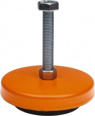 Mason Ind. - 3/4-10 Bolt Thread, 6-1/4" Wide x 1-3/4" High Standard Deflection Stud Mount Leveling Pad & Mount - 4,000 Max Lb Capacity, 6-1/4" Base Diam - USA Tool & Supply