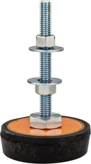 Mason Ind. - 1/2-13 Bolt Thread, 3.38" Wide Standard Deflection Stud Mount Leveling Pad & Mount - 1,000 Max Lb Capacity, 3-3/8" Base Diam - USA Tool & Supply