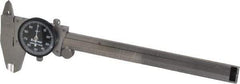Starrett - 0" to 6" Range, 0.001" Graduation, 0.1" per Revolution, Dial Caliper - Black Face, 1-1/2" Jaw Length, Accurate to 0.0010" - USA Tool & Supply