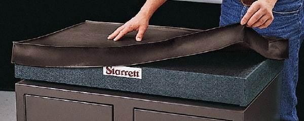 Starrett - 96 Inch Long x 48 Inch Wide Vinyl Inspection Surface Plate Cover - Black - USA Tool & Supply