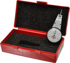Starrett - 0.03 Inch Range, 0.0005 Inch Dial Graduation, Horizontal Dial Test Indicator - 1-3/8 Inch White Dial, 0-15-0 Dial Reading - USA Tool & Supply