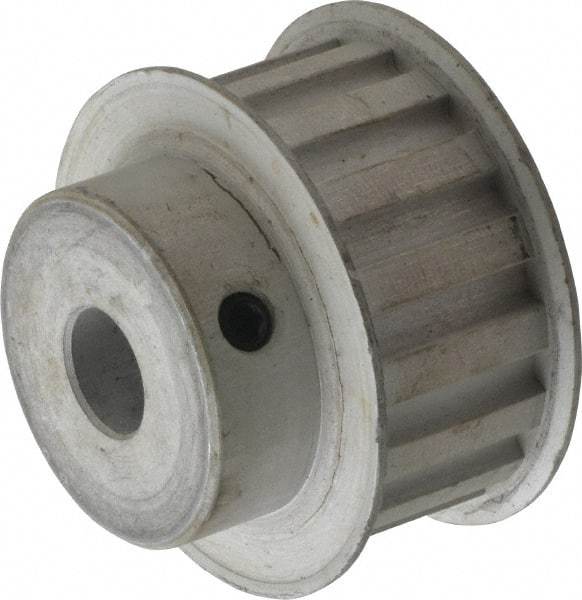 Power Drive - 16 Tooth, 1/2" Inside x 1.88" Outside Diam, Hub & Flange Timing Belt Pulley - 3/4" Belt Width, 1.91" Pitch Diam, 1" Face Width, Aluminum - USA Tool & Supply