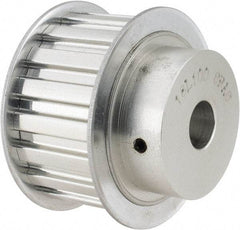 Power Drive - 18 Tooth, 1/2" Inside x 2.119" Outside Diam, Hub & Flange Timing Belt Pulley - 1" Belt Width, 2.149" Pitch Diam, 1-1/4" Face Width, Aluminum - USA Tool & Supply