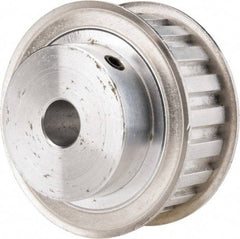 Power Drive - 20 Tooth, 1/2" Inside x 2.357" Outside Diam, Hub & Flange Timing Belt Pulley - 3/4" Belt Width, 2.387" Pitch Diam, 1" Face Width, Aluminum - USA Tool & Supply