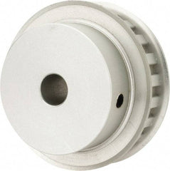 Power Drive - 21 Tooth, 1/2" Inside x 2.477" Outside Diam, Hub & Flange Timing Belt Pulley - 3/4" Belt Width, 2.507" Pitch Diam, 1" Face Width, Aluminum - USA Tool & Supply