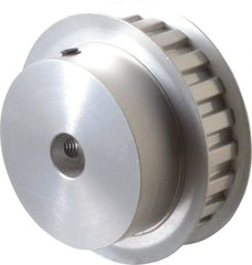 Power Drive - 22 Tooth, 1/2" Inside x 2.596" Outside Diam, Hub & Flange Timing Belt Pulley - 1/2" Belt Width, 2.626" Pitch Diam, 3/4" Face Width, Aluminum - USA Tool & Supply